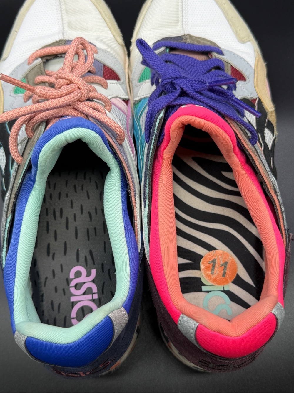 Asics Gel Lyte V "Re: Material" Sneakers Men's 12 Mismatched in Pink Aqua Wash - Picture 5 of 8